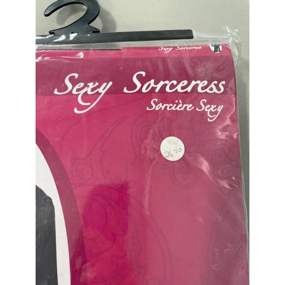 Sexy Sorceress Costume One Size PMG Halloween Hooded Robe Waist Tie Black NEW - Picture 5 of 8